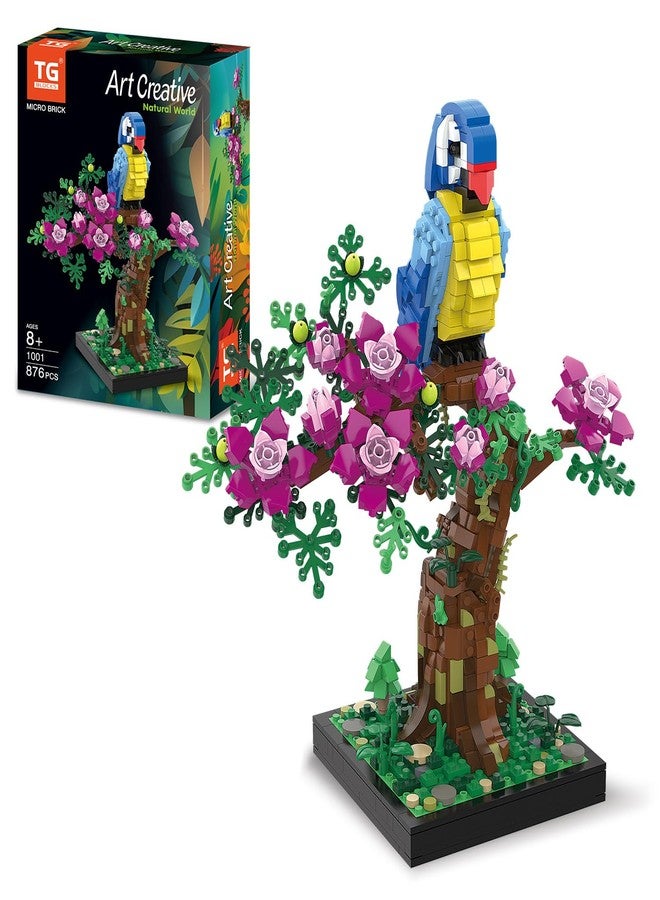 TG BLOCKS Micro Brick Flower Parrot Toy Building Sets, Home Decor and Office Art Creative Gift, DIY Plant Model for Adults, for Teens Ages 8+ Kids - Image 1